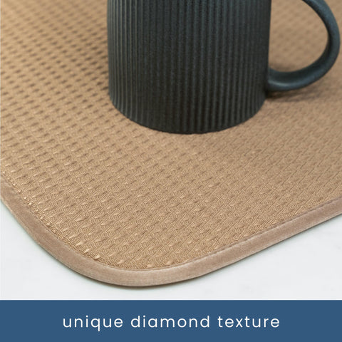 S&T INC. dish-drying mat under rack catches drips and speeds air-drying.