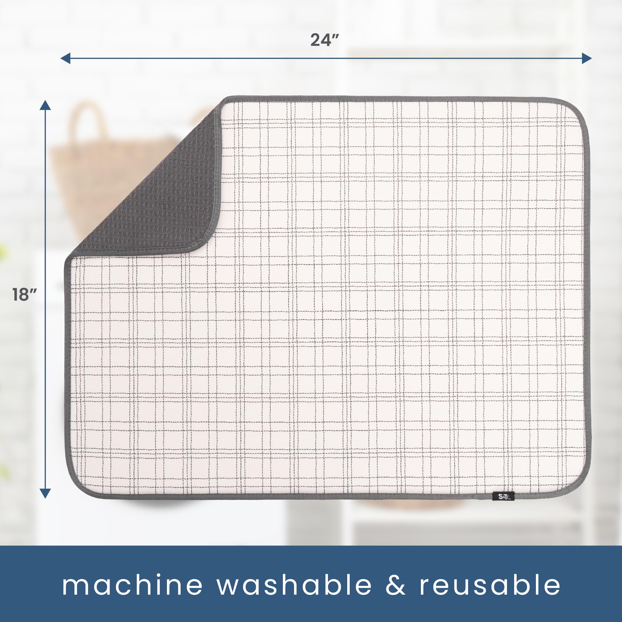 S&T INC. Durable, machine-washable mat for repeated use.
