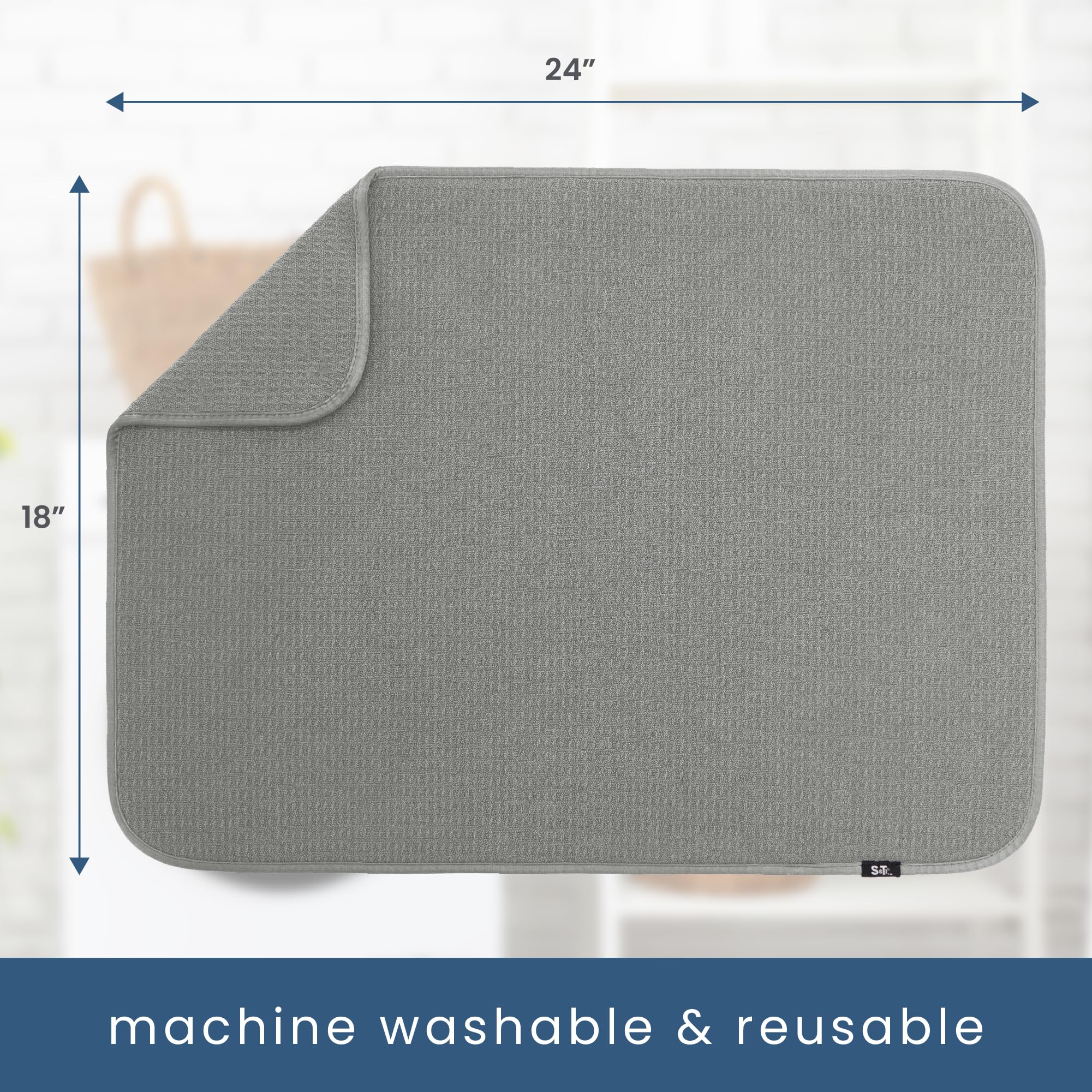S&T INC. machine washable drying mat is reusable and easy to clean.