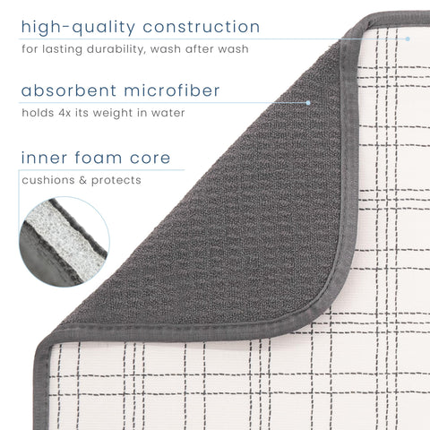 S&T INC. Reversible kitchen mat offers two textures for versatile drying.