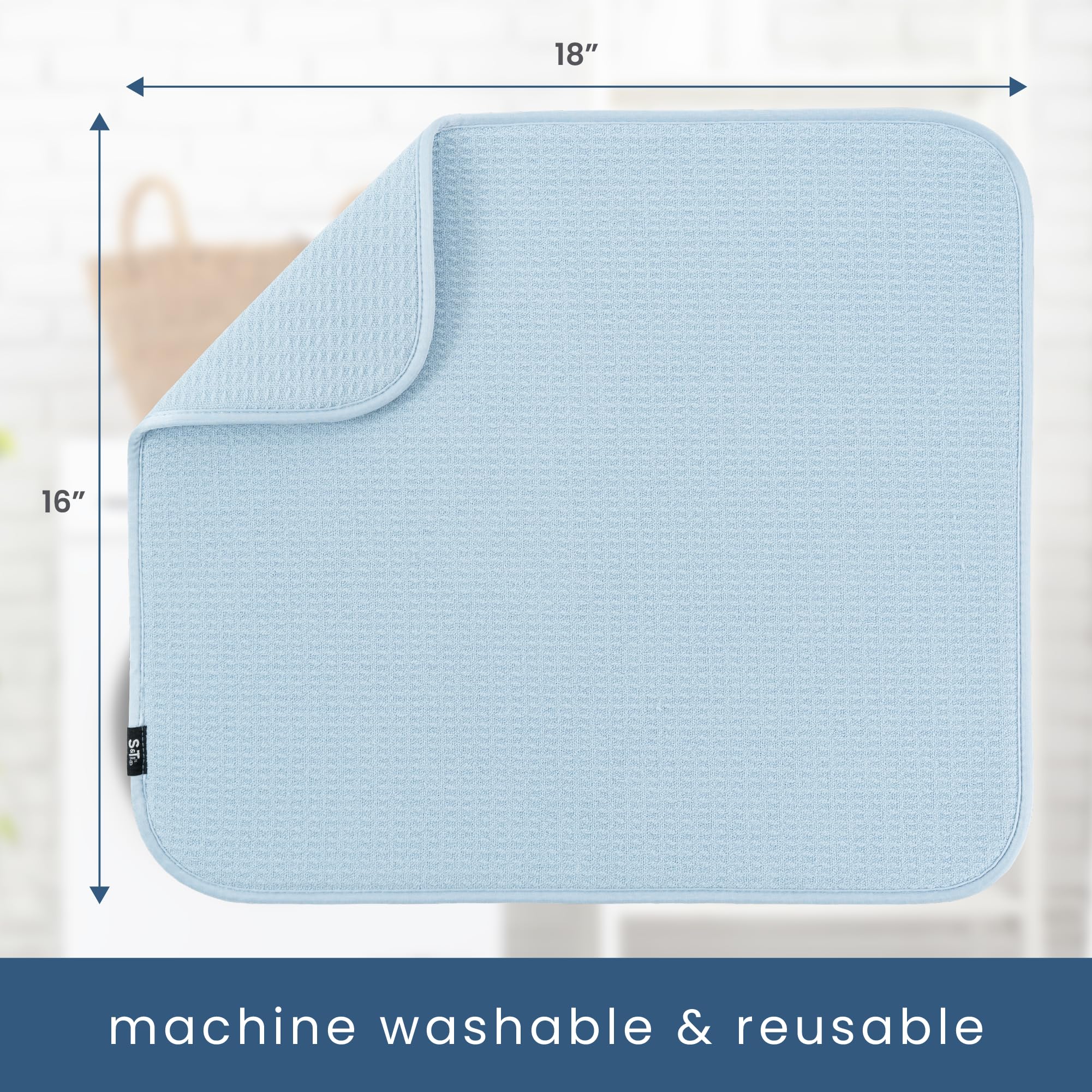S&T INC. dish drying mat doubles as an appliance slider on counters.
