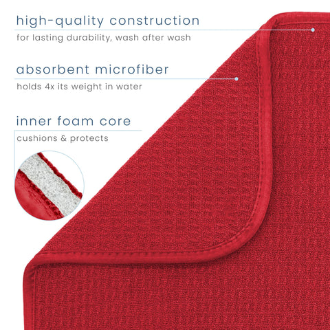 S&T INC. dish drying mat under rack catches drips and keeps counters dry.