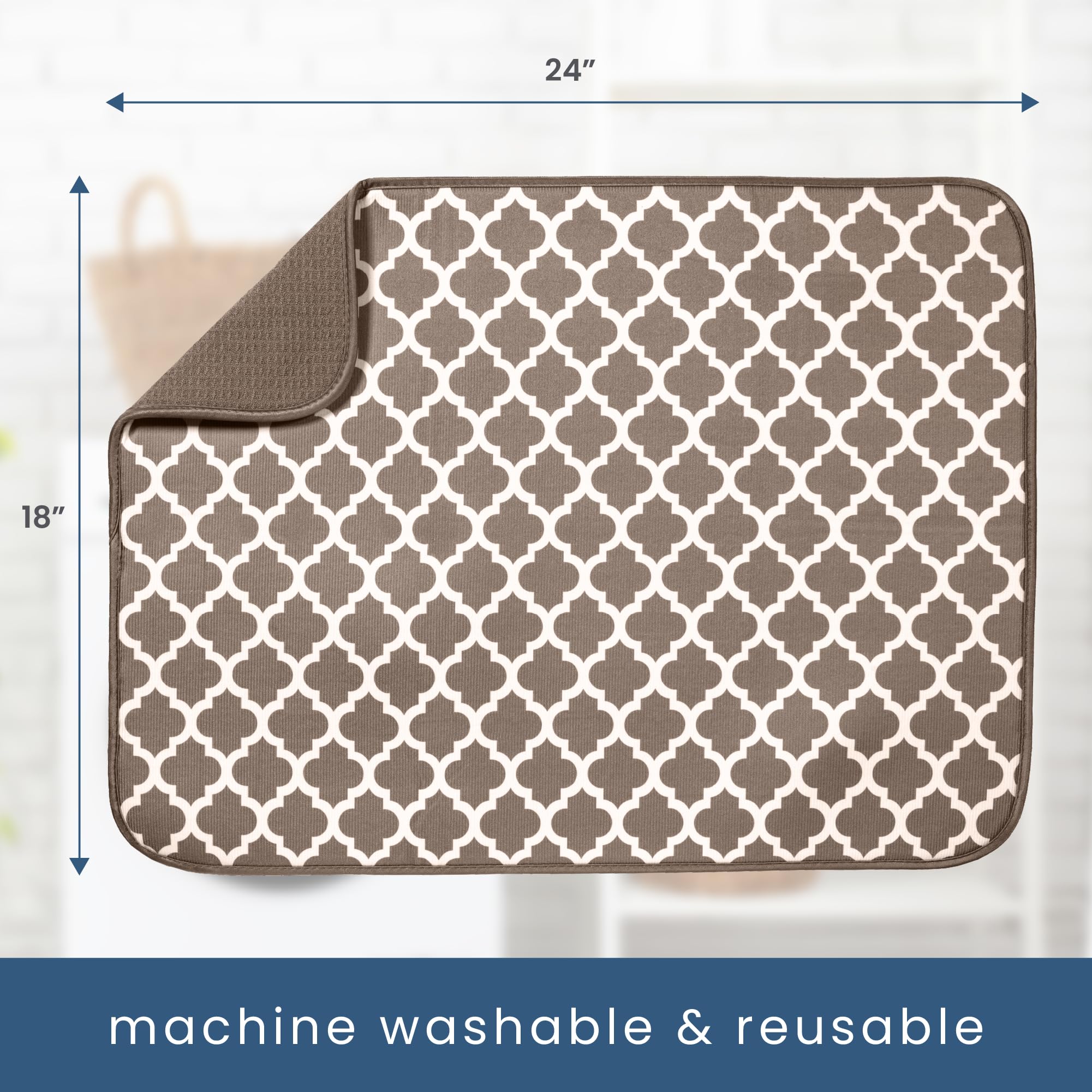 S&T INC. machine-washable dish drying mat for easy cleanup.