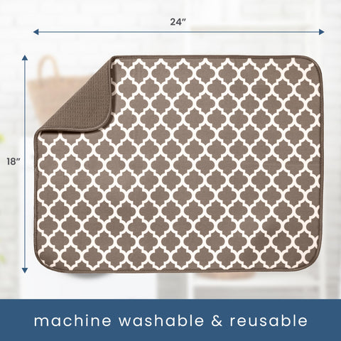 S&T INC. machine-washable dish drying mat for easy cleanup.