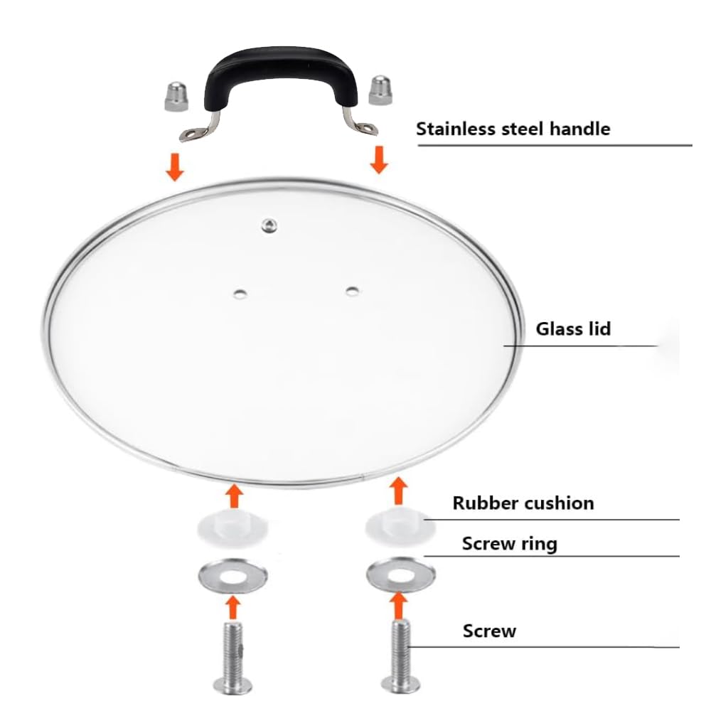 SANEMBER 12-inch lid with stainless handle for safe lifting.