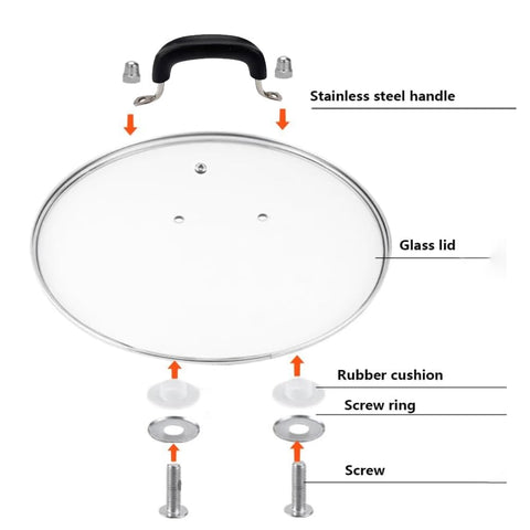 SANEMBER 12-inch lid with stainless handle for safe lifting.