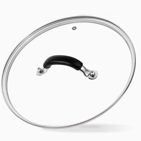 SANEMBER 12-inch tempered glass lid fits Lodge skillets for precise heat control.