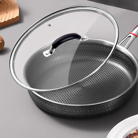 SANEMBER vented lid reduces steam buildup while cooking.