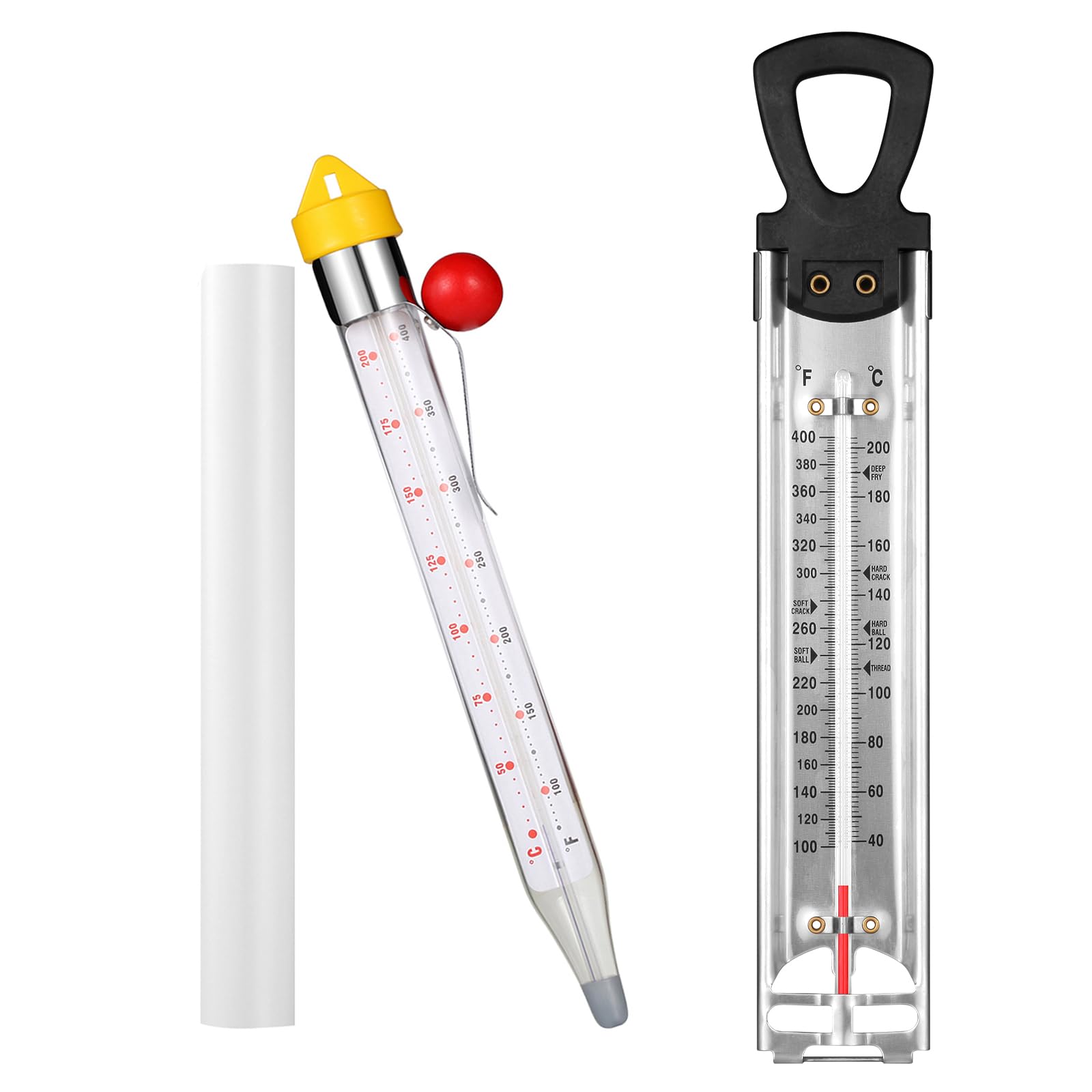 Sanfilix candy thermometer with pot clip for precise candy cooking and easy pan attachment.