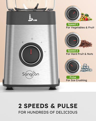 Sangcon two-speed plus pulse for precise texture control.