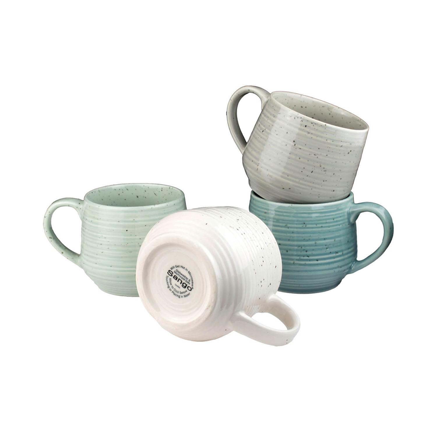 Sango Siterra Artist's Blend mug set with rustic design on table