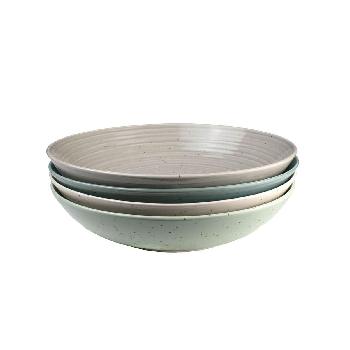 SANGO Siterra pasta bowl soft gray with rustic glaze for everyday dining.