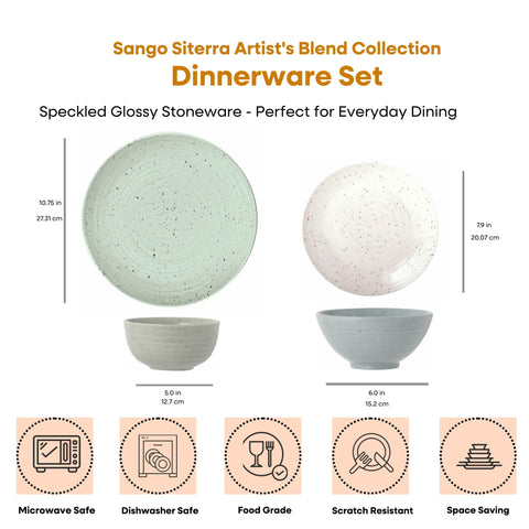 Sango Siterra salad plate 7.9in with glossy speckled glaze for casual dining