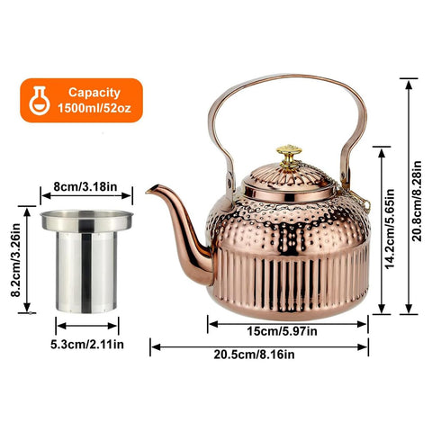 SANQIAHOME antique teapot 1.5l gold tone finish for elegant serving.