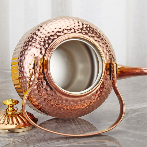 SANQIAHOME antique teapot 1.5l lid chain design prevents heat contact.