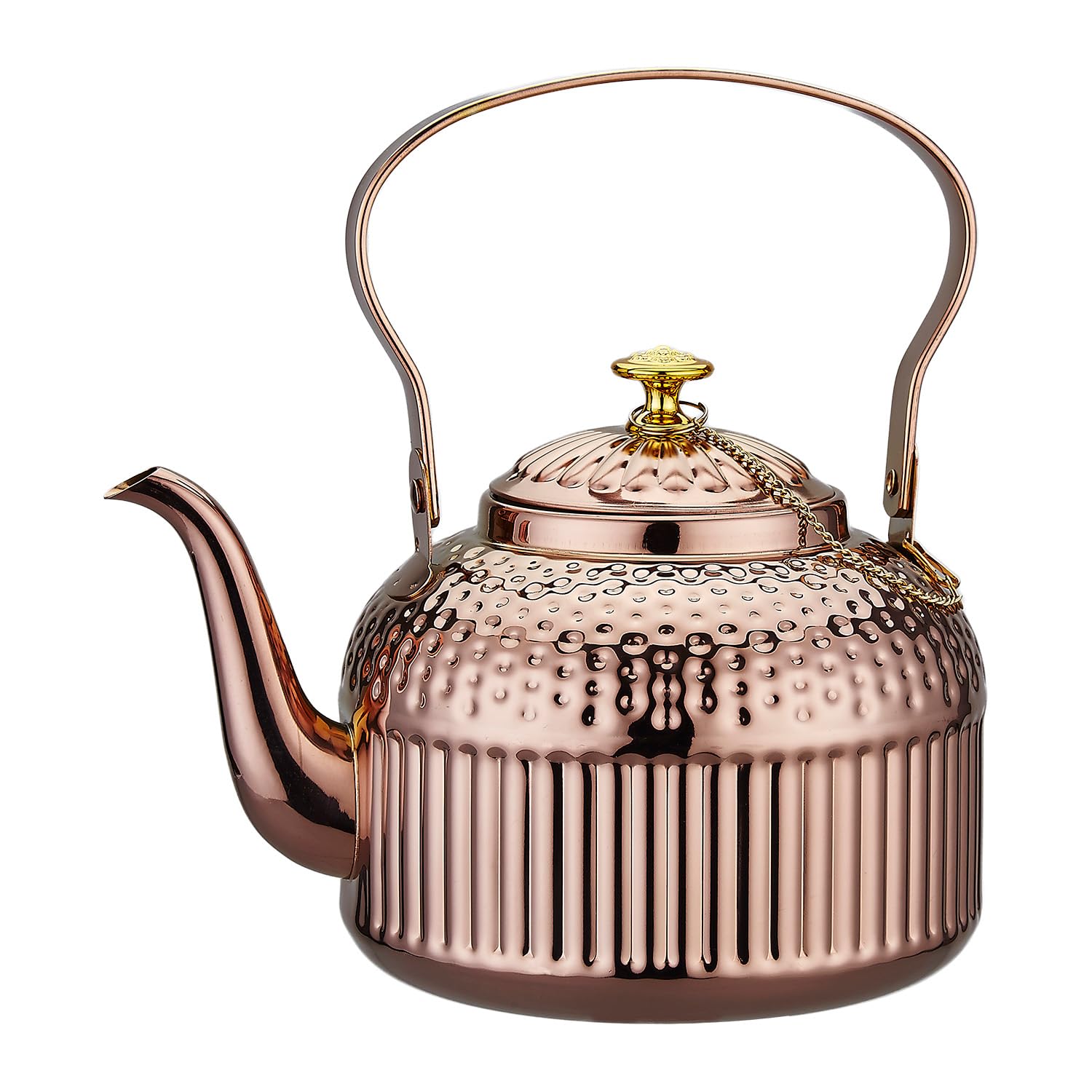 SANQIAHOME antique teapot 1.5l silver hammered body for stylish tea brewing.