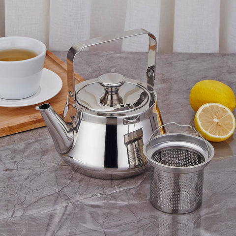Close-up of SANQIAHOME tea infuser for flavorful brews.