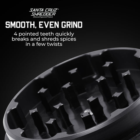 Santa Cruz Shredder with 45 sharp teeth for consistent texture