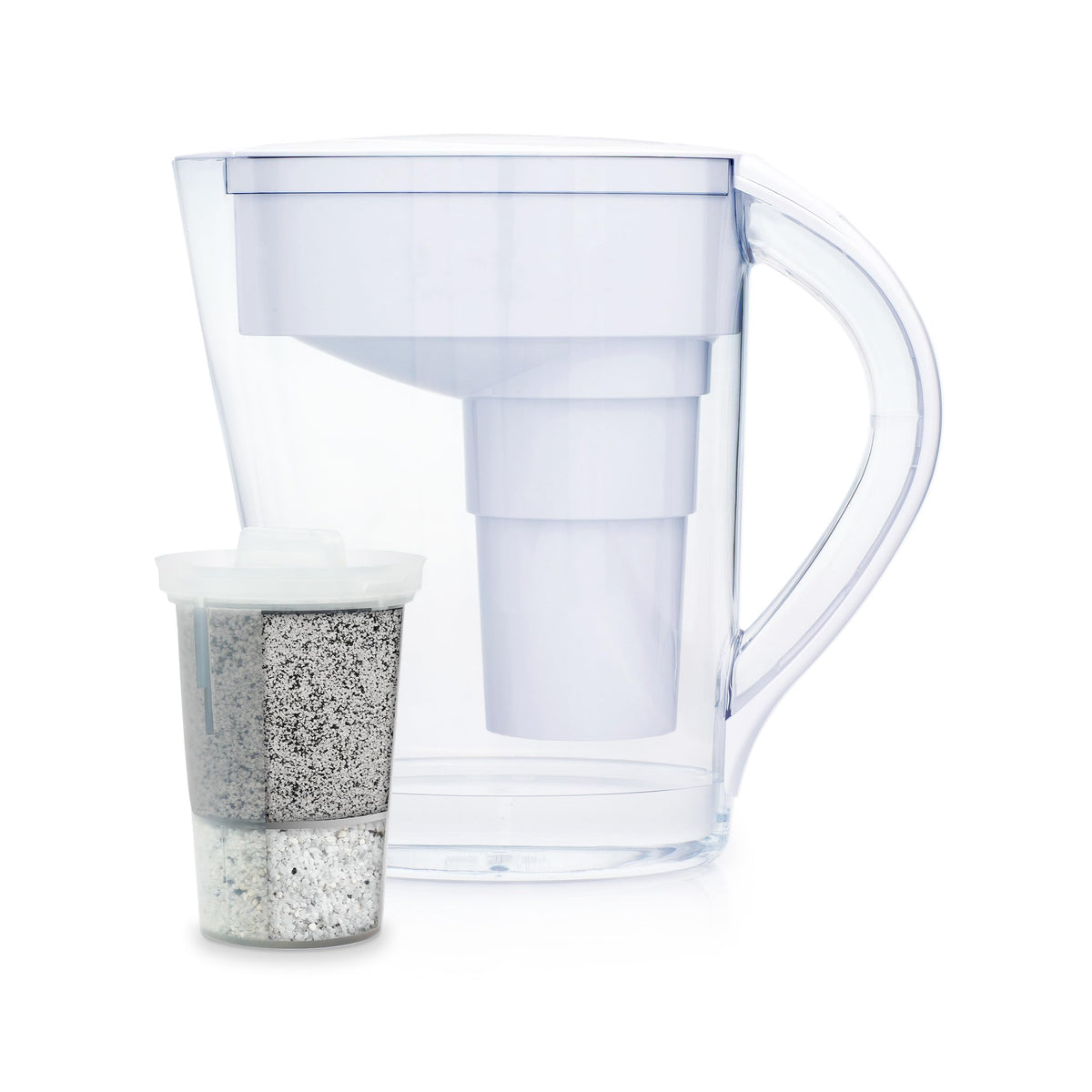 Santevia MINA alkaline pitcher with spout for easy pouring and clean-tasting water.