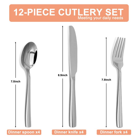 SANTUO 9-inch dinner knife with ergonomic handle visible in the scene
