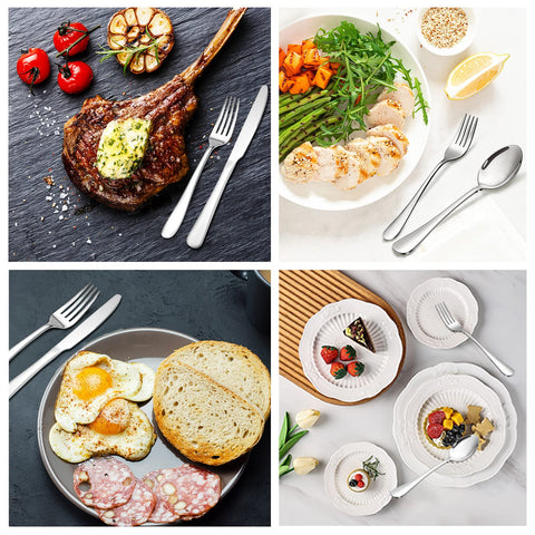 SANTUO dishwasher-safe silverware for easy cleanup after meals.