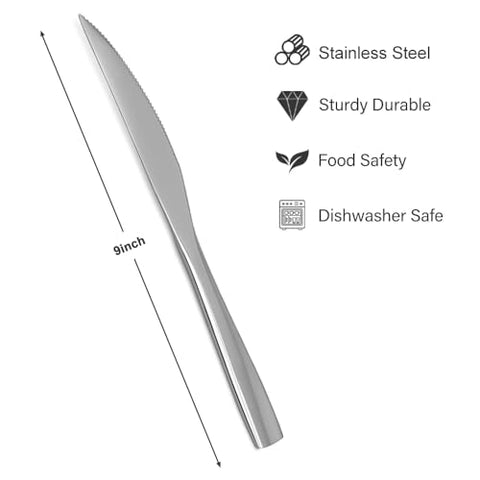 SANTUO steak knife closeup blade teeth for precise, clean cuts.