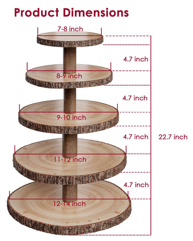 SANYOUNG wooden dessert stand assembled easily using rustic dowels.