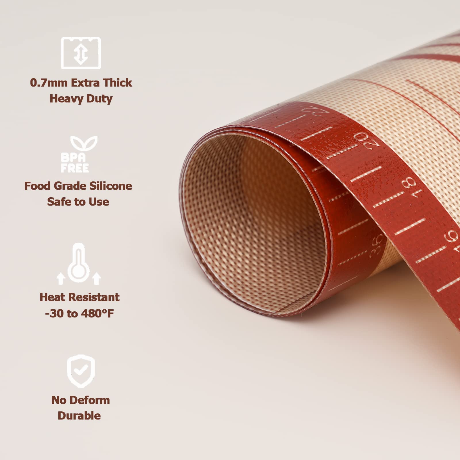 Sapid pastry mat is dishwasher safe for quick cleaning