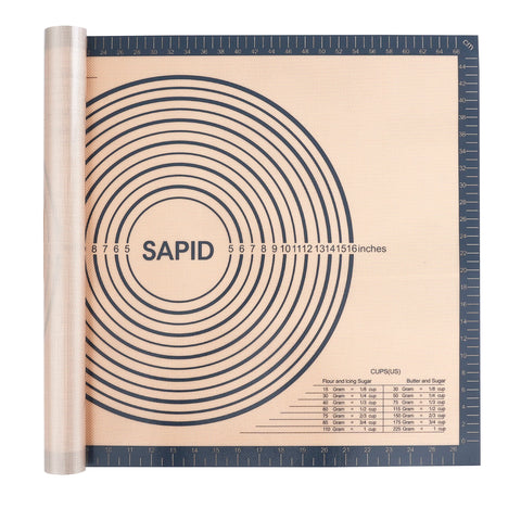 Sapid extra thick pastry mat 20x28in gray provides stable rolling surface.