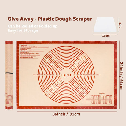 Sapid pastry mat non-slip design keeps dough from moving during rolling