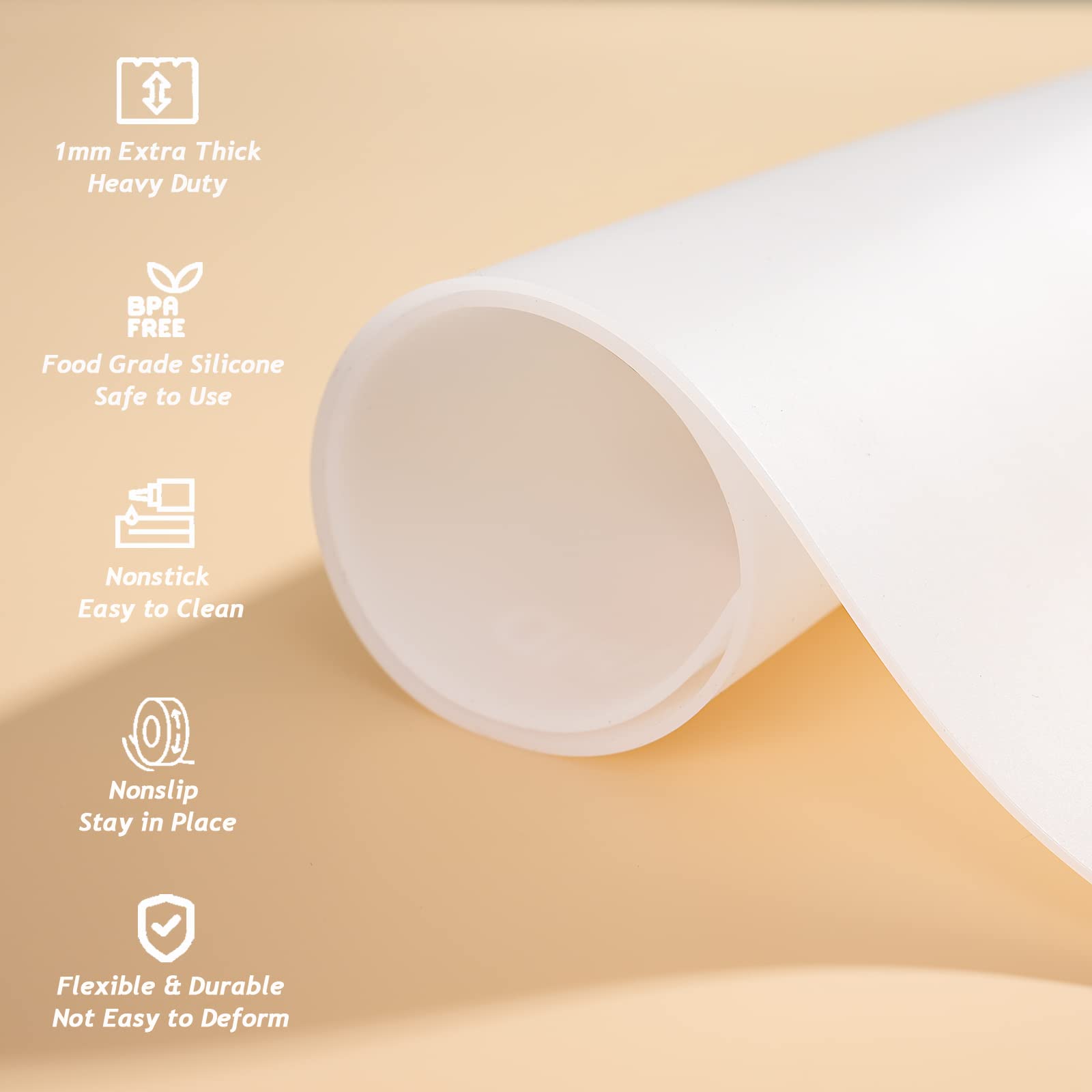 Sapid non-slip matte silicone mat remains secure on surfaces