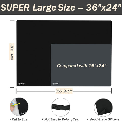 SAPID silicone placemat non-slip design keeps counters steady and organized.