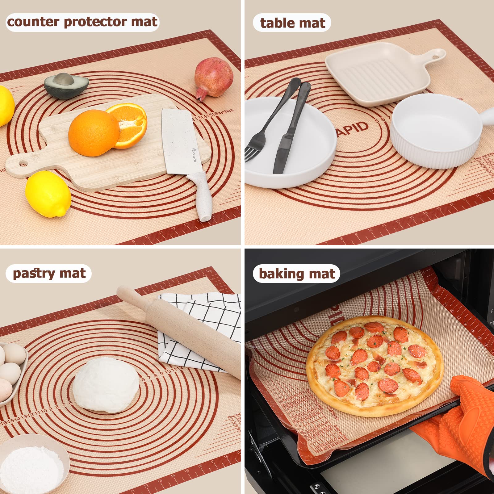 Sapid pastry mat offers extra-large surface for dough prep