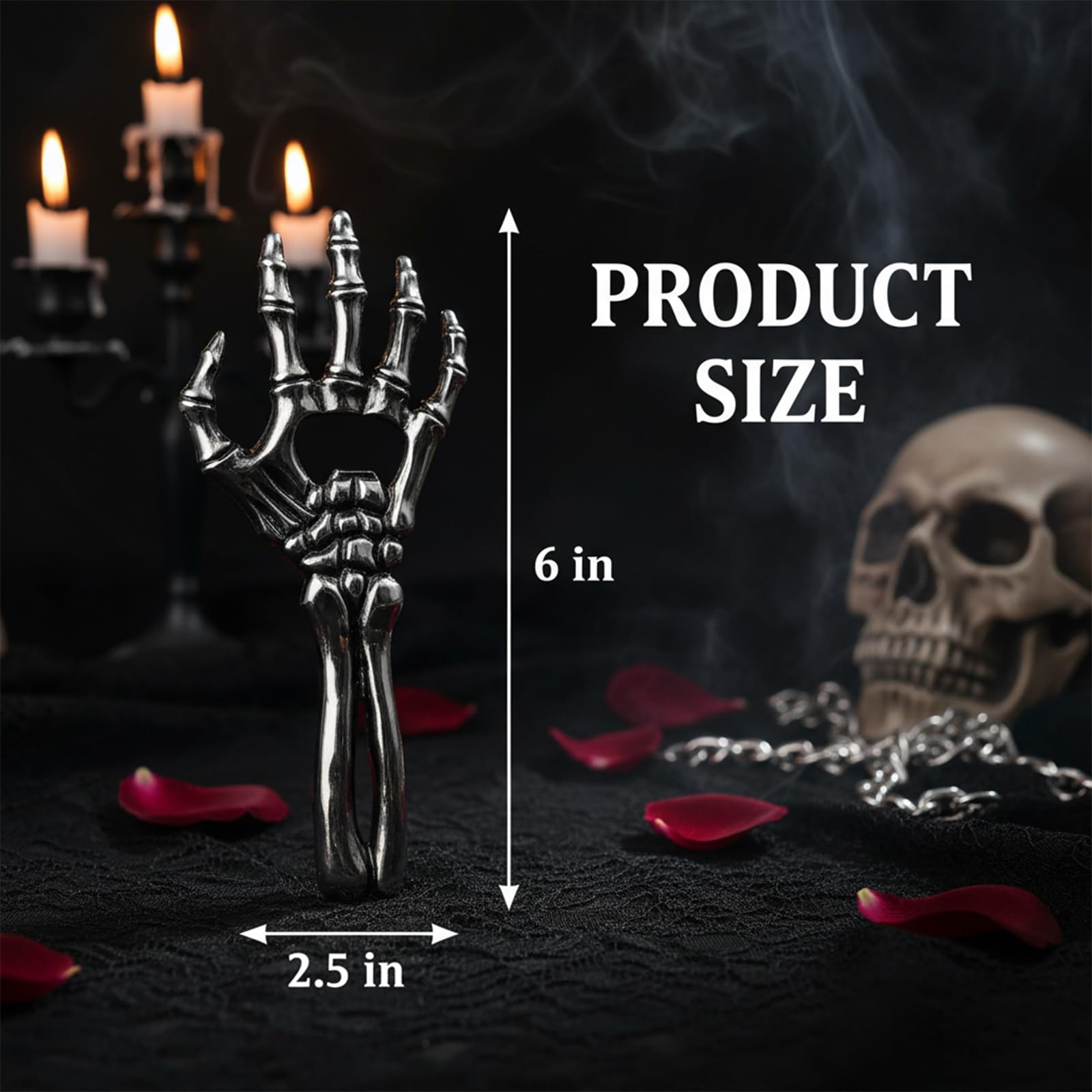 Sarcidery Skeleton Bottle Opener grip detail showing sculpted joints.