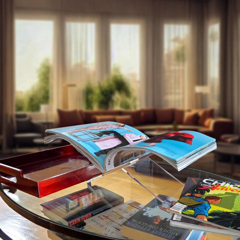Sarvo Kitchen SK Acrylic Book Stand Large decor-ready look enhances living room surfaces