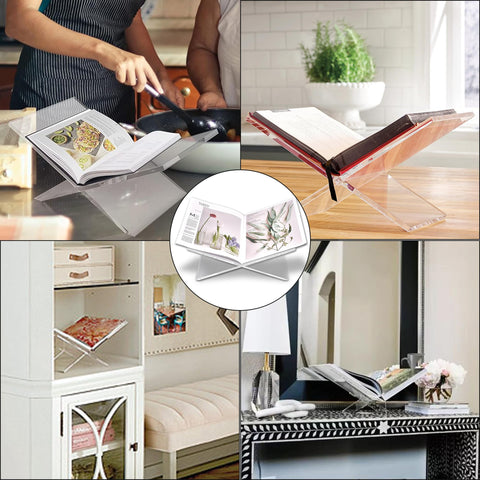 Sarvo Kitchen SK Acrylic Book Stand Large Quran holder setup on a bedside table