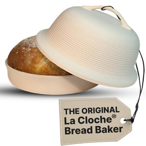 Sassafras Superstone La Cloche front view shows 5QT loaf capacity for breads