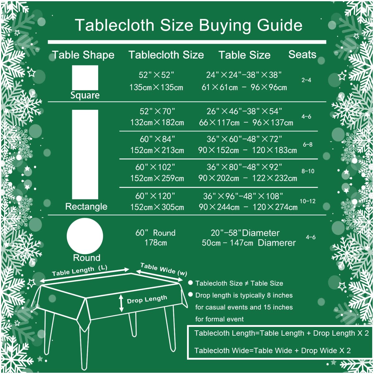 SASTYBALE 60x102 green tablecloth with holly leaves elevates holiday table decor.