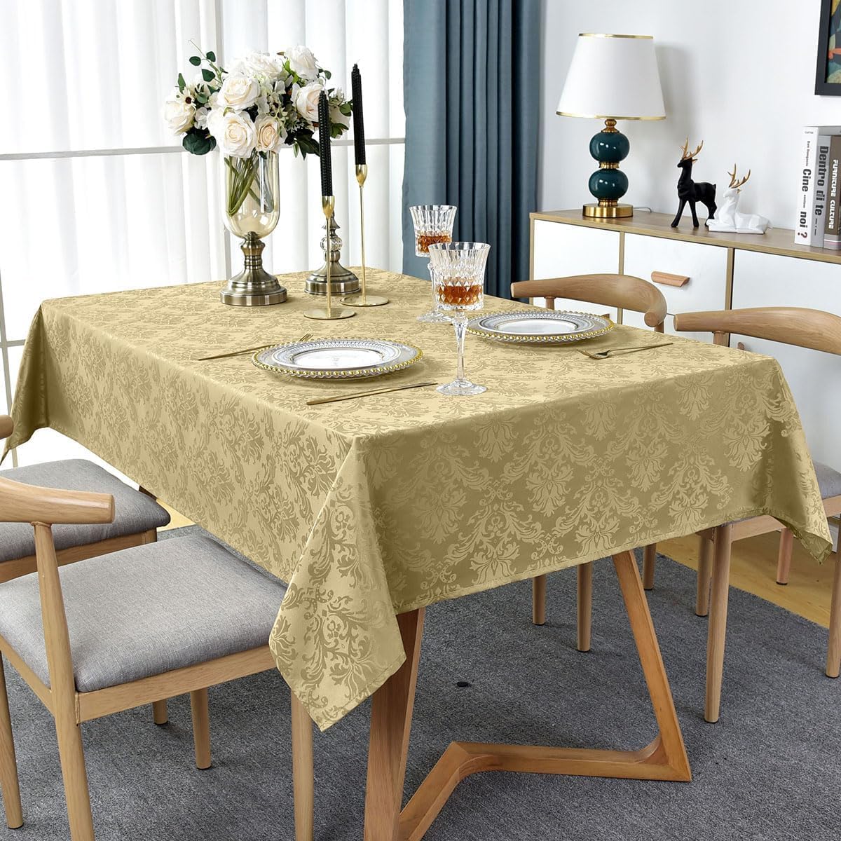 SASTYBALE damask floral jacquard detail adds elegant decor