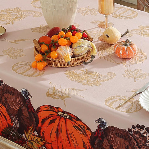 SASTYBALE fall tablecloth fits rectangle tables for gatherings.