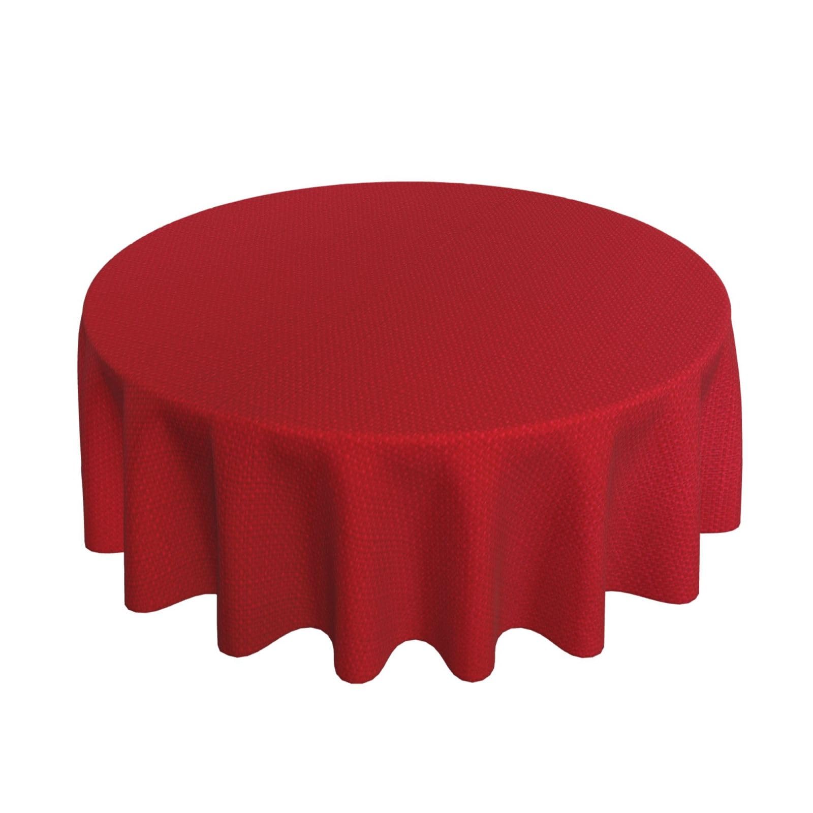SASTYBALE faux-linen textured tablecloth adds elegant fabric texture.