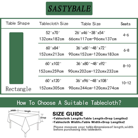 SASTYBALE indoor/outdoor tablecloth ready for wipe-clean maintenance.