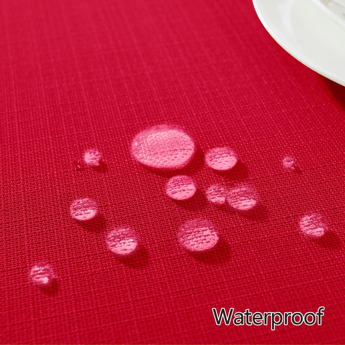 SASTYBALE waterproof tablecloth protects furniture from spills and stains.