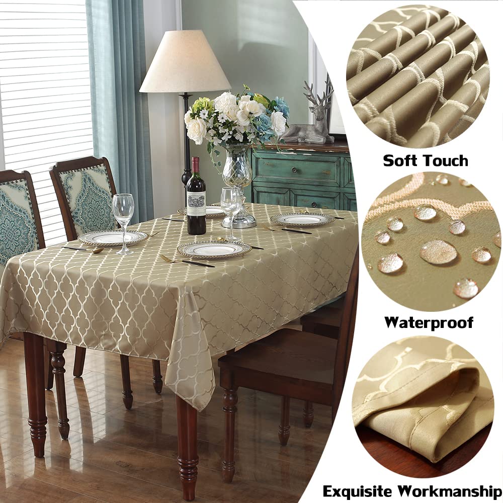 SASTYBALE jacquard tablecloth wine spill beads for quick cleanup.