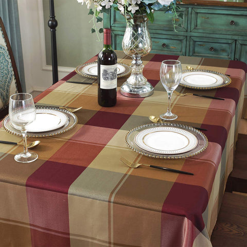SASTYBALE spillproof polyester tablecloth keeps surfaces cleaner.