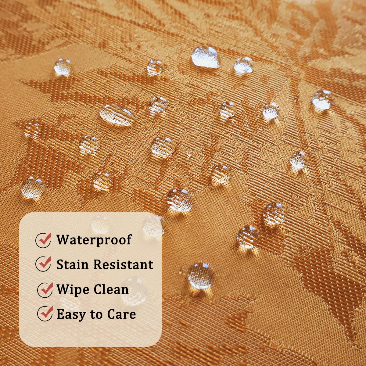 SASTYBALE tablecloth with waterproof coating beads liquids on surface