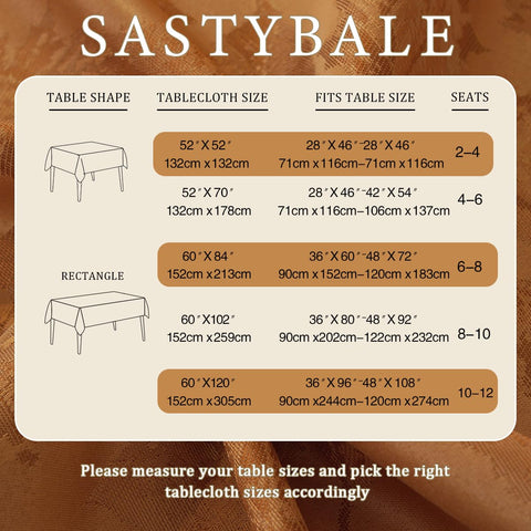 Wrinkle-resistant polyester SASTYBALE fall tablecloth maintains neat look