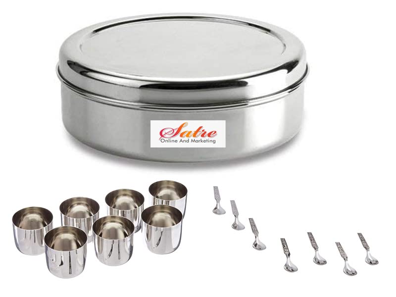 Satre spice box with spoons shows seven measuring spoons for precise portions.