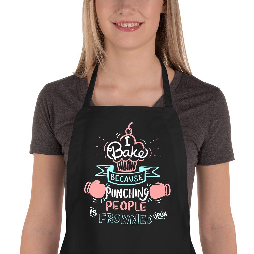 Saukore funny baking apron for women and men with playful print highlighting personality and style
