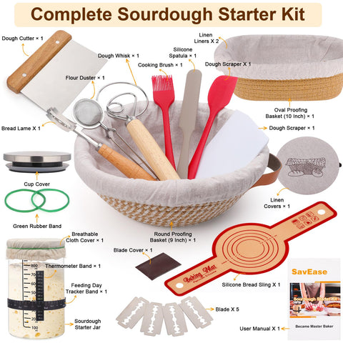 SavEase oval proofing basket (10 inch) supports even dough expansion for shaping.
